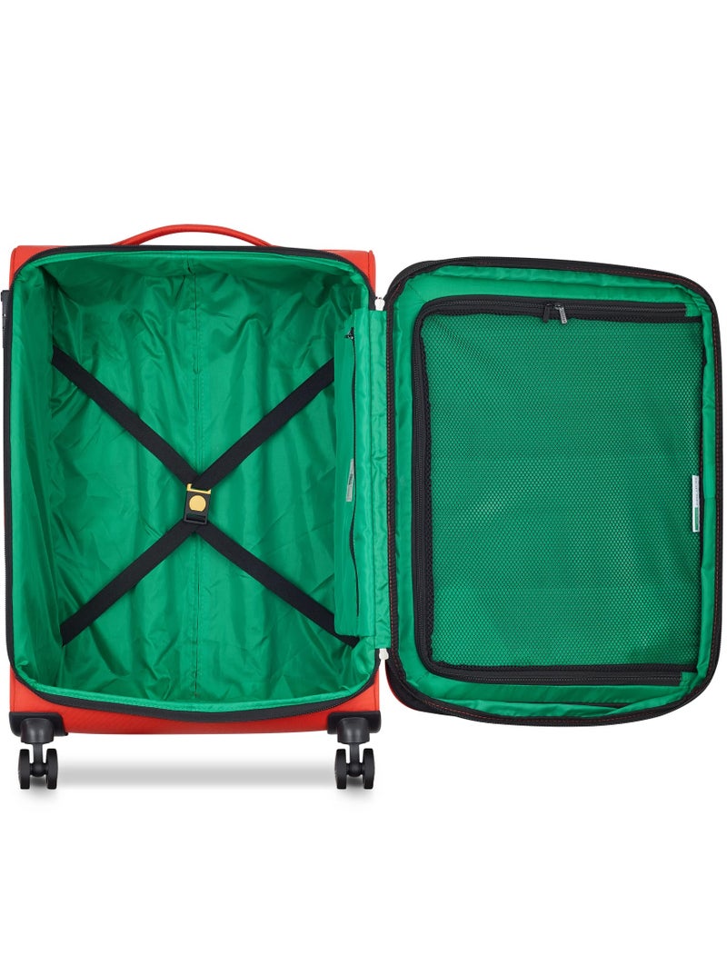 UNITED COLORS OF BENETTON Color Block 69 Cm 4-Double Wheeled Softside Expandable Check-In Luggage Trolley Case - Red - Image 3